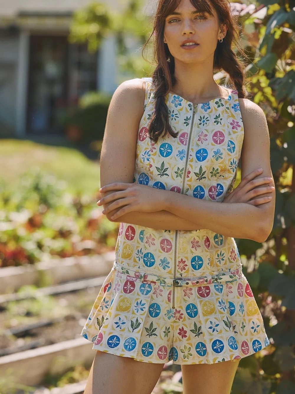 Free People Dune Dancer Print Sleeveless Romper Jumpsuit mini dress $148 size S